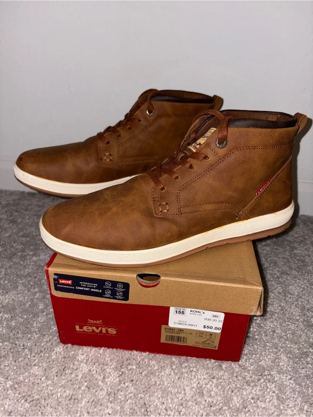 Levi’s Goshen Waxed UL NB Mid-Top Casual Shoes Men’s Size 10